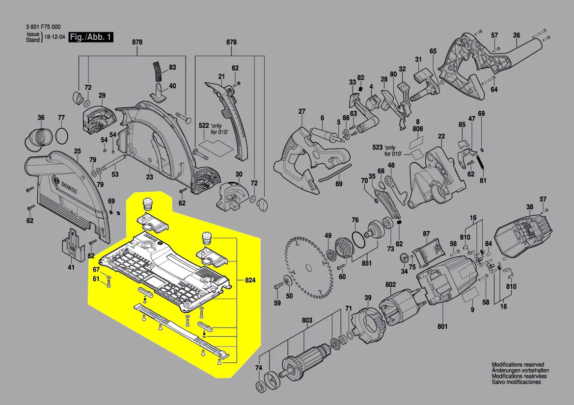 plaque de base scie circulaire GKT 55 GCE Bosch